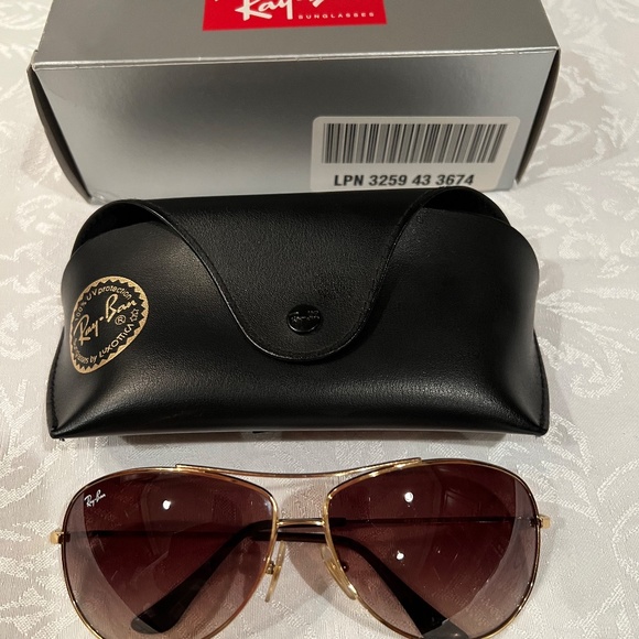 Ray-Ban Metal Aviator Sunglasses Gold/Brown RB 3293 001/13 63-13-125 - Picture 3 of 6
